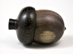 LV-2295 Blue Mahoe & Black Palm Acorn Jewelry, Ring Box, Pill Box-SCREW CAP