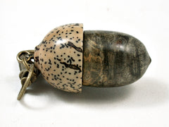 LV-2312 Buckeye Burl & Yolillo Palm Nut Acorn Pendant Box, Charm, Pill Holder-SCREW CAP