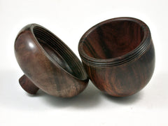 LV-2322 Desert Ironwood & Black Walnut Burl Acorn Jewelry, Ring Box, Pill Box-SCREW CAP
