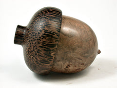 LV-2301 Camagon Burl & Black Palm Acorn Jewelry, Ring Box, Pill Box-SCREW CAP