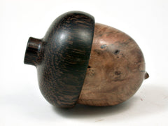LV-2301 Camagon Burl & Black Palm Acorn Jewelry, Ring Box, Pill Box-SCREW CAP