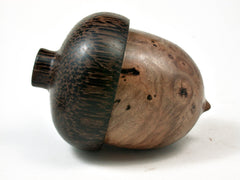 LV-2301 Camagon Burl & Black Palm Acorn Jewelry, Ring Box, Pill Box-SCREW CAP