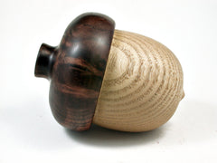 Reserved for Mary: LV-2323 Sassafras & Black Walnut Burl Acorn Jewelry, Ring Box, Pill Box-SCREW CAP