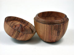 LV-2326 Canarywood Apple Threaded Box, Jewelry, Trinket Box-SCREW CAP