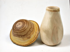 LV-2333 Holly & Japanese Pagoda Tree Wooden Mushroom Threaded Box, Jewelry Box-SCREW CAP
