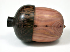 LV-2351 Chinese Juniper & Black Palm Acorn Jewelry, Pill Box, Trinket-SCREW CAP