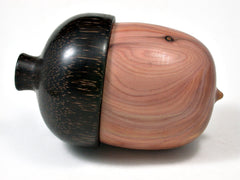 LV-2351 Chinese Juniper & Black Palm Acorn Jewelry, Pill Box, Trinket-SCREW CAP
