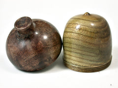 LV-2358 Devil's Walking Stick & Walnut Burl Acorn Jewelry, Pill Box, Trinket-SCREW CAP