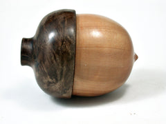 LV-2352 Japanese Red Pine & Walnut Burl Acorn Jewelry, Pill Box, Trinket-SCREW CAP