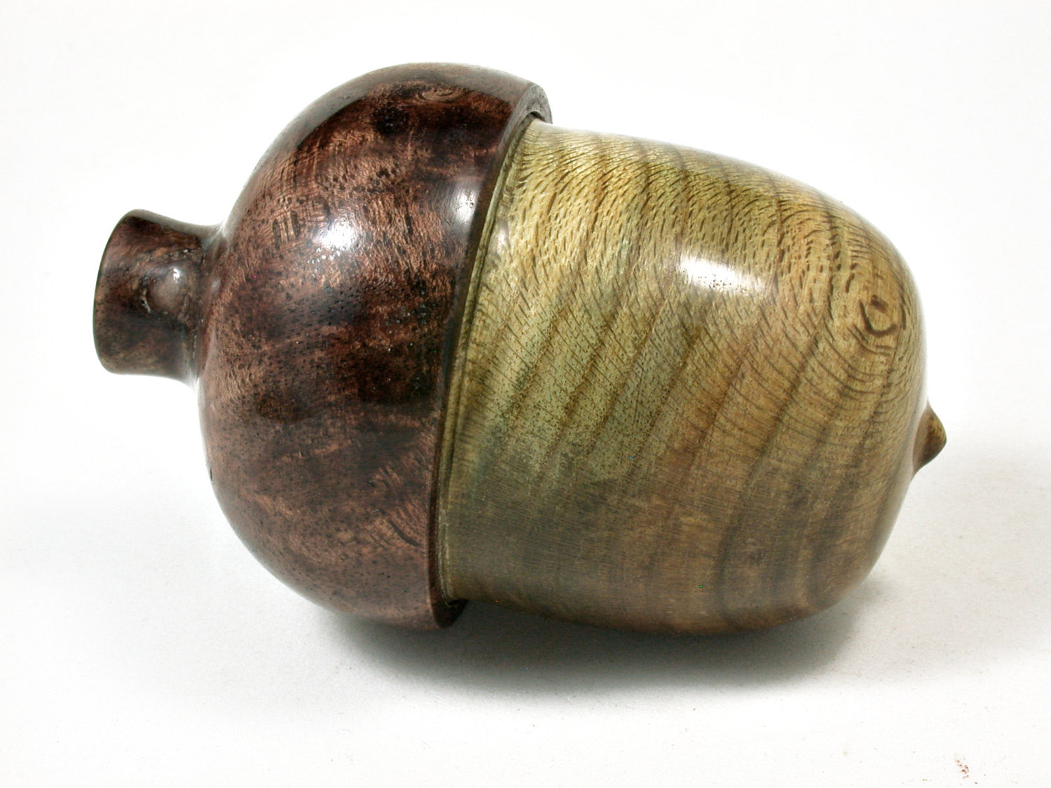 LV-2358 Devil's Walking Stick & Walnut Burl Acorn Jewelry, Pill Box, Trinket-SCREW CAP