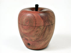 LV-2361 Carob & Ebony Stem Wooden Apple Threaded Box-SCREW CAP