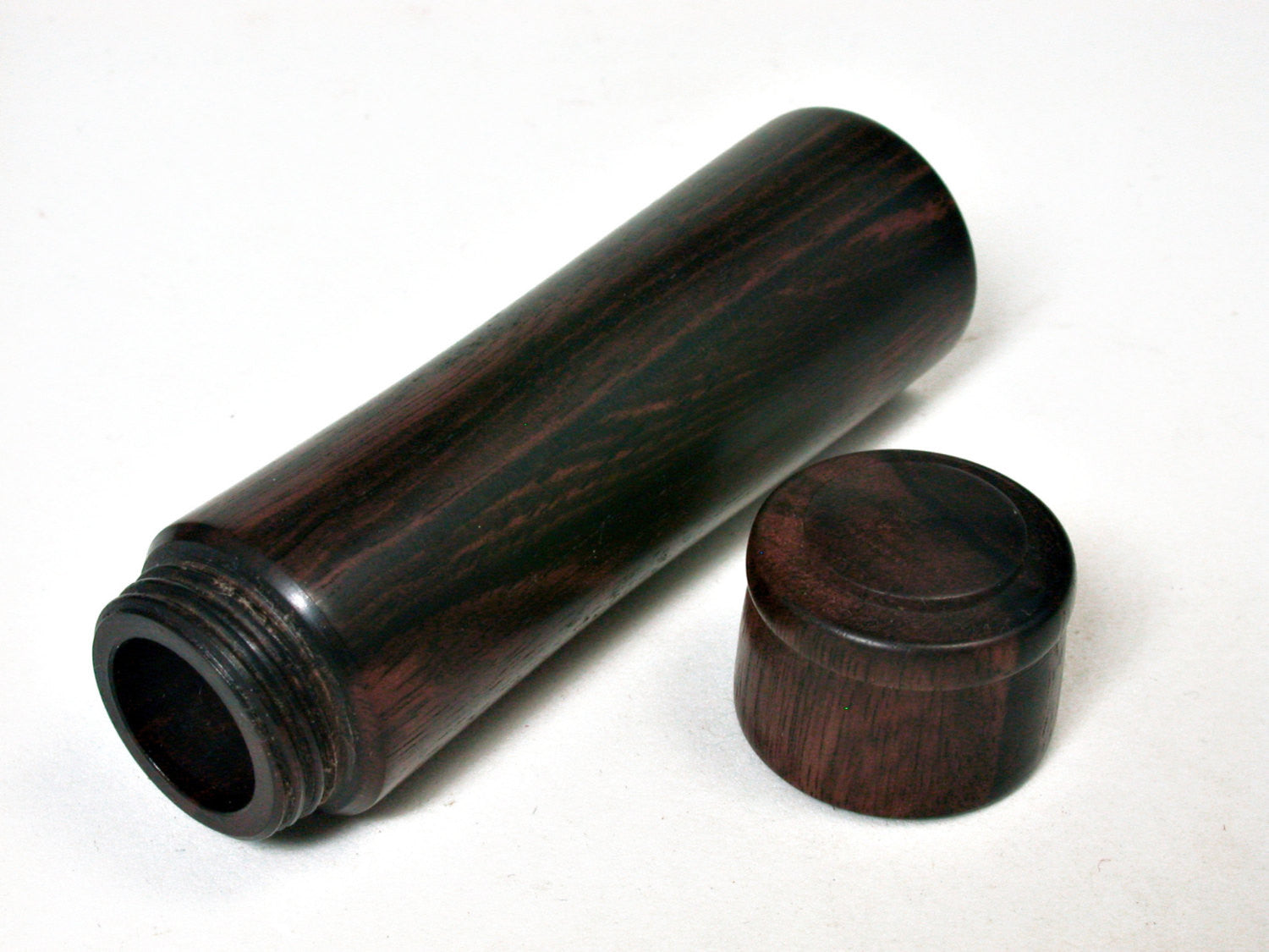 LV-2124 Mun Ebony Pill Box, Toothpick Holder, Needle Case-SCREW CAP