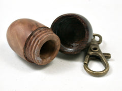 LV-2305 Acorn Pendant Box, Charm, Pill Holder from Yellow Box Burl & Ironwood-SCREW CAP