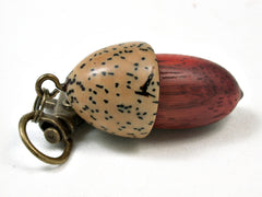 LV-2316 Acorn Pendant Box, Charm, Pill Holder from Padauk & Palm Nut-SCREW CAP