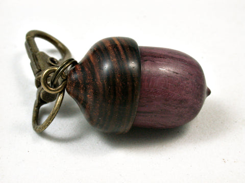 LV-2340 Acorn Pendant Box, Charm, Pill Holder from Purpleheart & Cocobolo-SCREW CAP