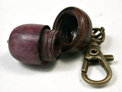 LV-2340 Acorn Pendant Box, Charm, Pill Holder from Purpleheart & Cocobolo-SCREW CAP