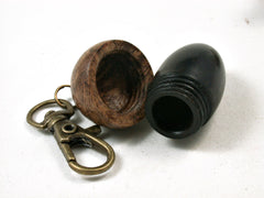 LV-2375 Ebony & Pollyana Burl Acorn Pendant Box,Bag Charm, Keychain-SCREW CAP