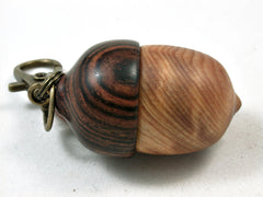 LV-2377 Ponderosa Pine Burl & Cocobolo Acorn Pendant Box,Bag Charm, Keychain-SCREW CAP