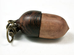 LV-2305 Acorn Pendant Box, Charm, Pill Holder from Yellow Box Burl & Ironwood-SCREW CAP
