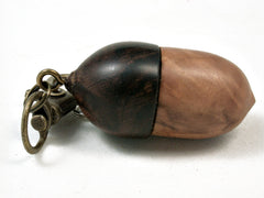 LV-2305 Acorn Pendant Box, Charm, Pill Holder from Yellow Box Burl & Ironwood-SCREW CAP