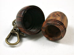 LV-2380 Chittum Burl & Cocobolo Acorn Pendant Box,Bag Charm, Keychain-SCREW CAP
