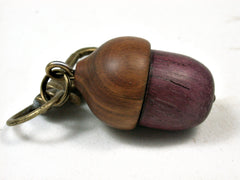 LV-2338 Acorn Pendant Box, Charm, Pill Holder from Purpleheart & Verawood-SCREW CAP