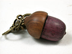 LV-2338 Acorn Pendant Box, Charm, Pill Holder from Purpleheart & Verawood-SCREW CAP