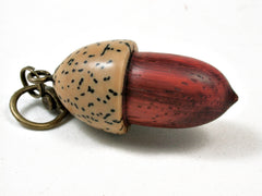LV-2316 Acorn Pendant Box, Charm, Pill Holder from Padauk & Palm Nut-SCREW CAP