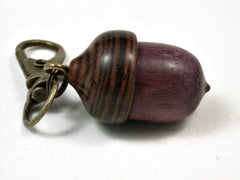 LV-2340 Acorn Pendant Box, Charm, Pill Holder from Purpleheart & Cocobolo-SCREW CAP