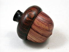 LV-2405 Tulipwood & Cocobolo Acorn Jewelry Box, Pill Box, Trinket Box-SCREW CAP
