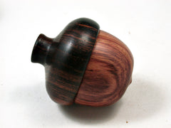 LV-2405 Tulipwood & Cocobolo Acorn Jewelry Box, Pill Box, Trinket Box-SCREW CAP
