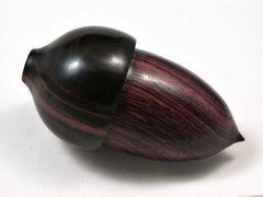 LV-2406 Camatillo Rosewood & Ebony Acorn Jewelry Box, Pill Box, Trinket Box-SCREW CAP