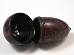LV-2406 Camatillo Rosewood & Ebony Acorn Jewelry Box, Pill Box, Trinket Box-SCREW CAP