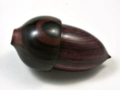 LV-2406 Camatillo Rosewood & Ebony Acorn Jewelry Box, Pill Box, Trinket Box-SCREW CAP