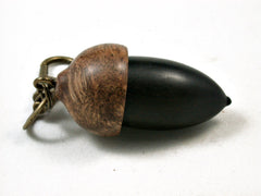 LV-2375 Ebony & Pollyana Burl Acorn Pendant Box,Bag Charm, Keychain-SCREW CAP
