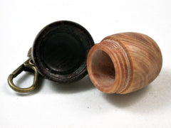 LV-2377 Ponderosa Pine Burl & Cocobolo Acorn Pendant Box,Bag Charm, Keychain-SCREW CAP