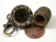 LV-2379 Verawood & Betelnut Acorn Pendant Box,Bag Charm, Keychain-SCREW CAP