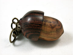 LV-2380 Chittum Burl & Cocobolo Acorn Pendant Box,Bag Charm, Keychain-SCREW CAP