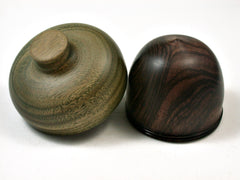 LV-2390 Mun Ebony & Verawood Acorn Jewelry Box, Pill Box, Trinket Box-SCREW CAP