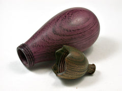 LV-2400 Purpleheart & Verawood Eggplant Threaded Box, Needle Case, Jewelry Box-SCREW CAP
