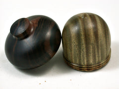 LV-2403 Verawood & Mun Ebony Acorn Jewelry Box, Pill Box, Trinket Box-SCREW CAP