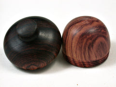 LV-2405 Tulipwood & Cocobolo Acorn Jewelry Box, Pill Box, Trinket Box-SCREW CAP
