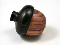 LV-2405 Tulipwood & Cocobolo Acorn Jewelry Box, Pill Box, Trinket Box-SCREW CAP
