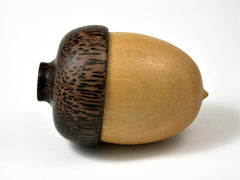 LV-2384 Yellowheart & Black Palm Acorn Jewelry Box, Pill Box, Trinket Box-SCREW CAP