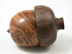 LV-2386 Olive Burl & Claro Walnut Acorn Jewelry Box, Pill Box, Trinket Box-SCREW CAP
