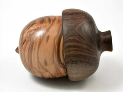 LV-2386 Olive Burl & Claro Walnut Acorn Jewelry Box, Pill Box, Trinket Box-SCREW CAP