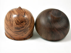 LV-2386 Olive Burl & Claro Walnut Acorn Jewelry Box, Pill Box, Trinket Box-SCREW CAP