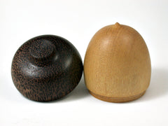 LV-2384 Yellowheart & Black Palm Acorn Jewelry Box, Pill Box, Trinket Box-SCREW CAP