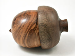 LV-2386 Olive Burl & Claro Walnut Acorn Jewelry Box, Pill Box, Trinket Box-SCREW CAP