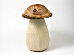 LV-2393 Holly & Japanese Pagoda Tree Wooden Mushroom Threaded Box, Urn-SCREW CAP